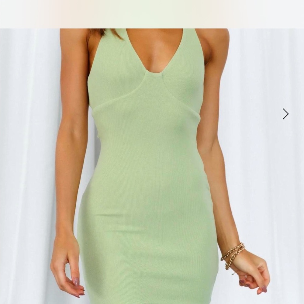 Hello Molly Green Halter Dress